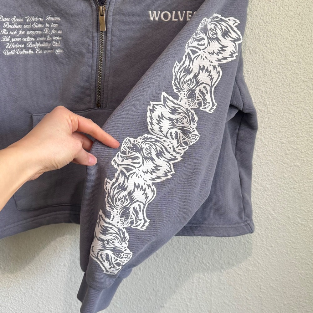 Darc Sport Vintage Everson Mockneck Half Zip Sweater in Dusty Blue Wolf S - Picture 12 of 12